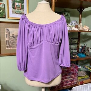 Vixen by Micheline Pitt Lavender Off-Shoulder Blouse